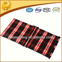 Tecido longo preto e vermelho 100% seda lenço de xadrez para homens